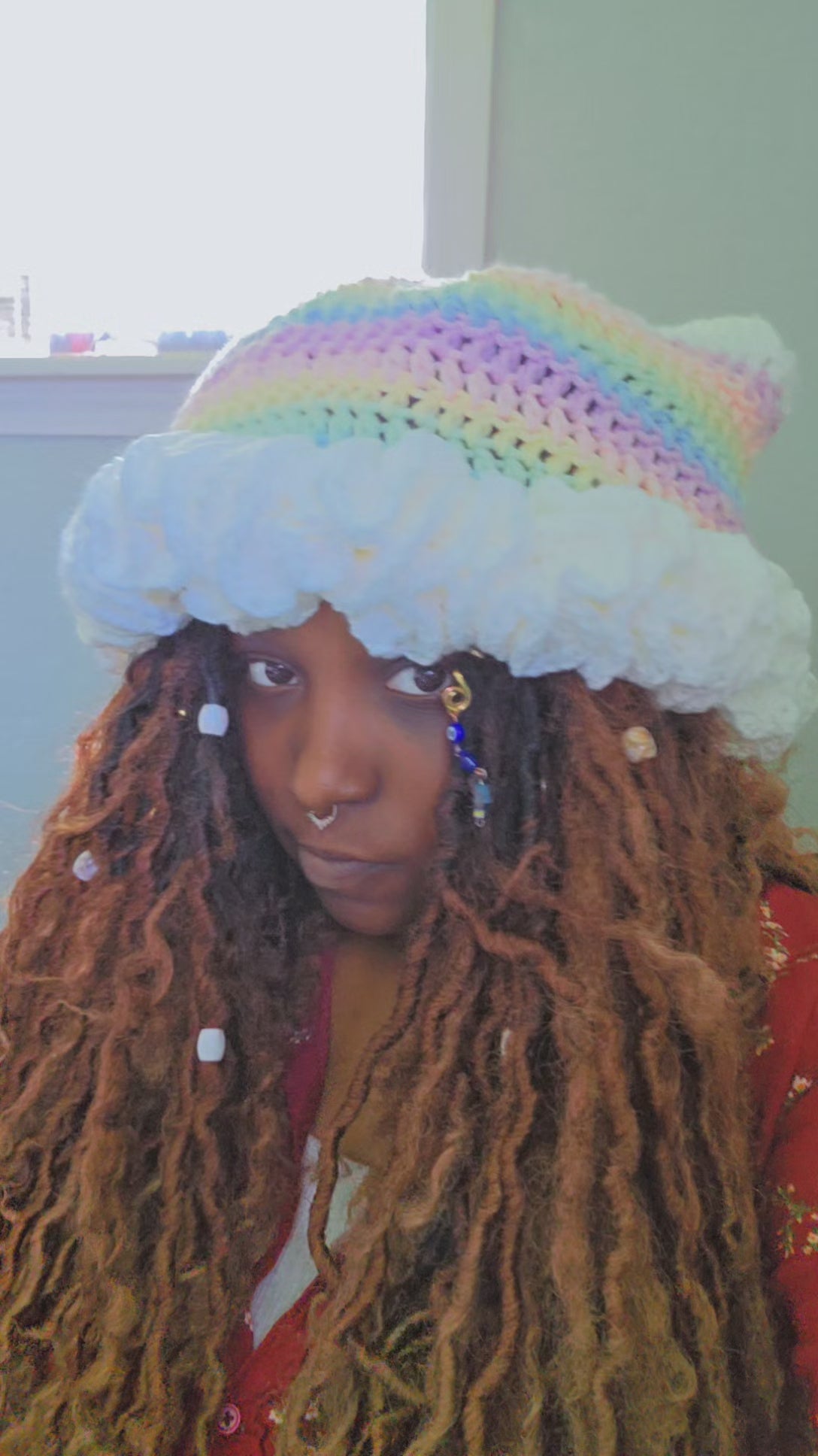 Cat Ear Beanie with Ruffles