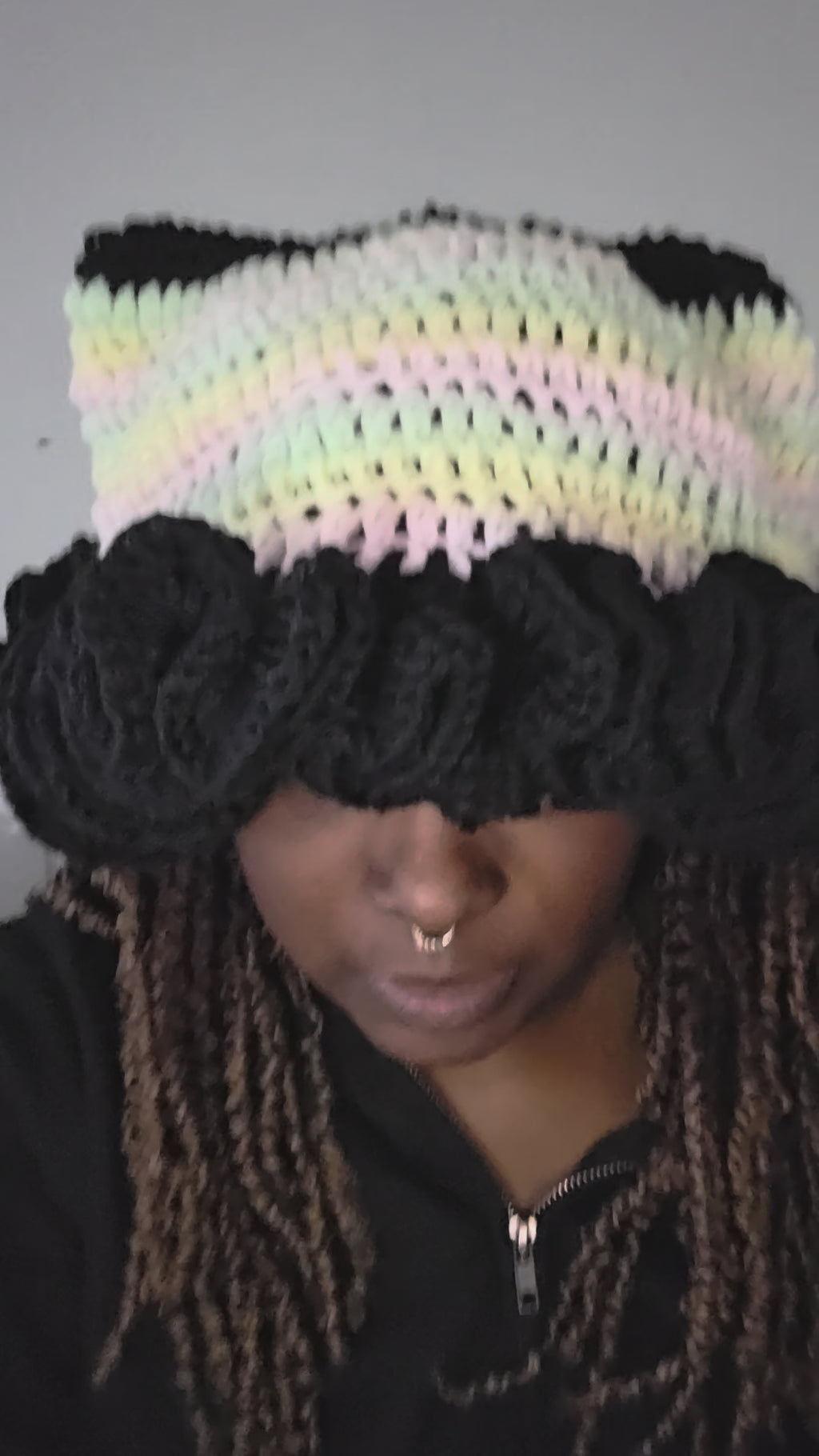 Cat Ear Beanie with Ruffles