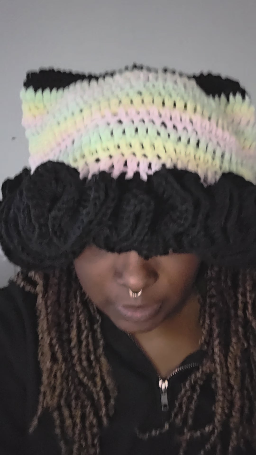 Cat Ear Beanie with Ruffles